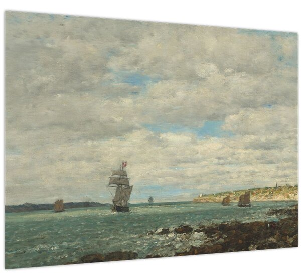Obraz - Eugène Boudin, Coast of Brittany, reprodukce (70x50 cm)