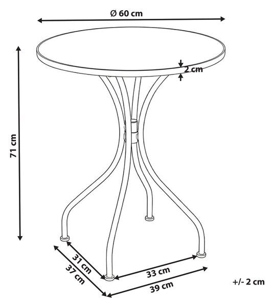 Bistro stolek SETTALA 60 cm 60 cm Kov Vícebarevná