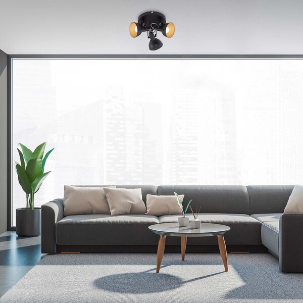 BRILO 2049-035R Bodové svítidlo pr. 21 cm 3x E14 40W černá - BRILO