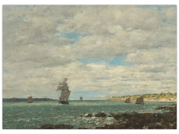 Obraz - Eugène Boudin, Coast of Brittany, reprodukce (70x50 cm)