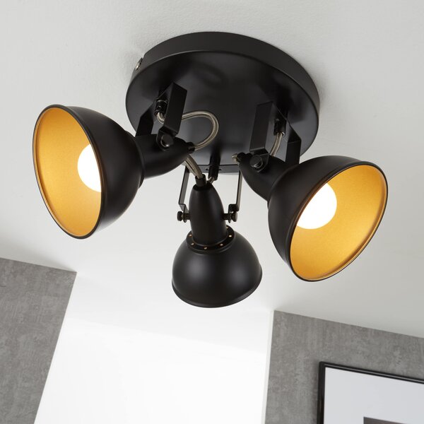 BRILO 2049-035R Bodové svítidlo pr. 21 cm 3x E14 40W černá - BRILO