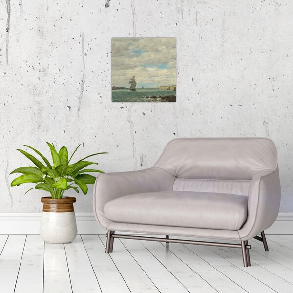 Obraz - Eugène Boudin, Coast of Brittany, reprodukce (30x30 cm)
