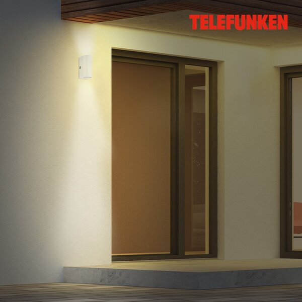 TF 307106TF TELEFUNKEN LED venkovní nástěnné svítidlo s čidlem, 15,1 cm, 10 W, bílé - BRILONER