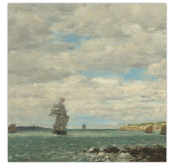 Obraz - Eugène Boudin, Coast of Brittany, reprodukce (30x30 cm)