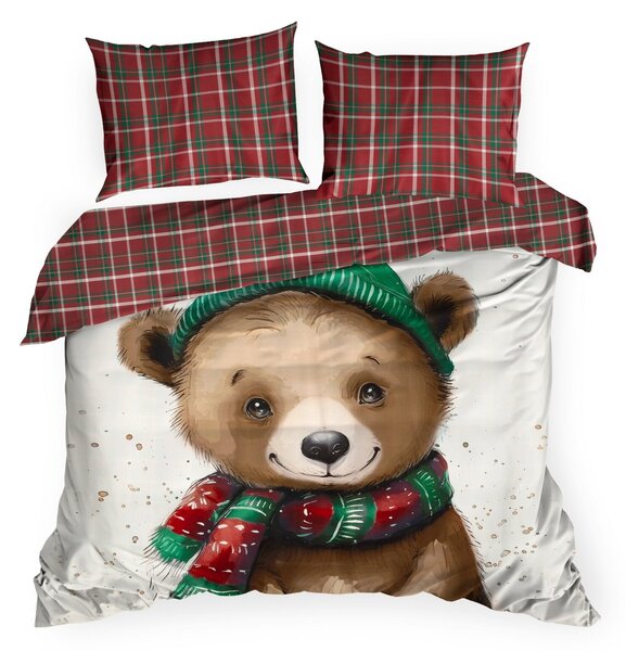 VÁNOČNÍ POVLEČENÍ Z MIKROVLÁKNA CUDDLE 200X220 CM, 2 KS 70X80 CM VZOROVANÉ