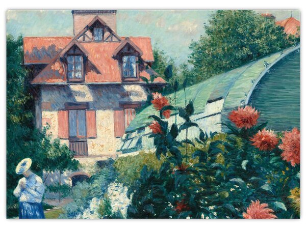 Obraz - Gustave Caillebotte, Dahlias, Garden at Petit Gennevilliers, reprodukce (70x50 cm)