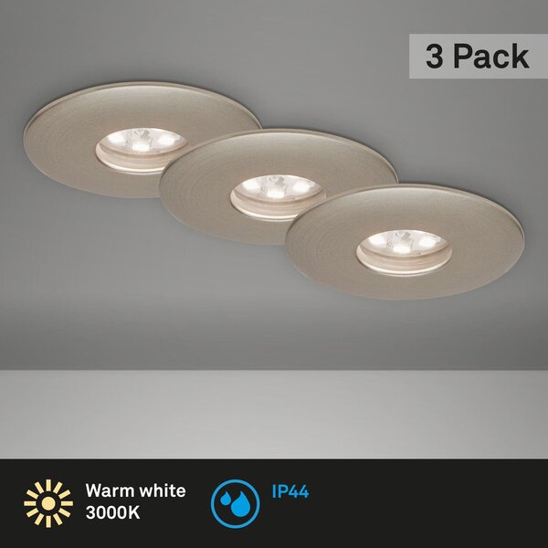 BRI 7240-032 3ks sada LED vestavné svítidlo, pr. 4,5 , 1,8 W, matný nikl - BRILONER
