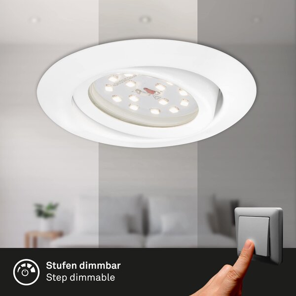 BRI 7172-036 3ks sada LED vestavné svítidlo, pr. 8,2 cm, 3,5 W, bílé - BRILONER