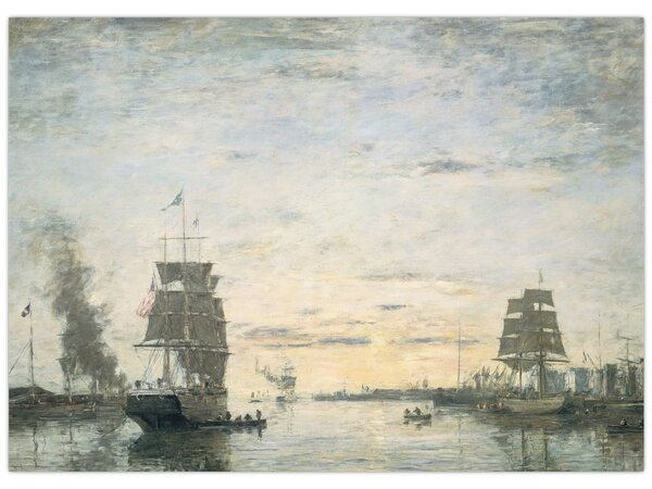 Obraz - Eugène Boudin, Entrance to the Harbor, Le Havre, reprodukce (70x50 cm)