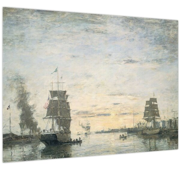 Obraz - Eugène Boudin, Entrance to the Harbor, Le Havre, reprodukce (70x50 cm)