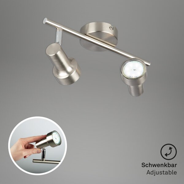 BRI 2843-022 Bodové svítidlo 27,5 cm 2xGU10 500lm 6W matný nikl - BRILONER