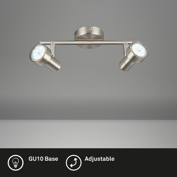 BRI 2843-022 Bodové svítidlo 27,5 cm 2xGU10 500lm 6W matný nikl - BRILONER