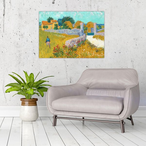 Obraz - Vincent van Gogh, Farmhouse in Provence, reprodukce (70x50 cm)