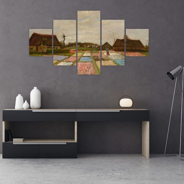 Obraz - Vincent van Gogh, Flower Beds in Holland, reprodukce (125x70 cm)