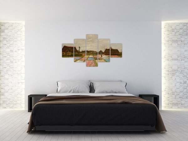 Obraz - Vincent van Gogh, Flower Beds in Holland, reprodukce (125x70 cm)