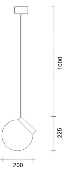 Lucis Polaris ZTR E27 závěsné svítidlo Černá200x225mm