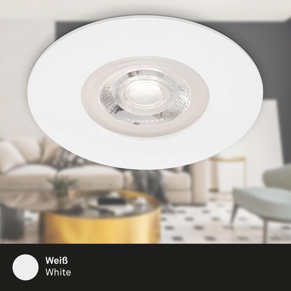 BRILO 7999-046 LED vestavná svítidla, pr.9 cm, 4x LED, 4,9 W, 480 lm, bílé - BRILO