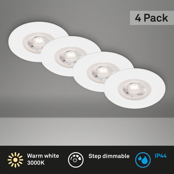 BRILO 7999-046 LED vestavná svítidla, pr.9 cm, 4x LED, 4,9 W, 480 lm, bílé - BRILO