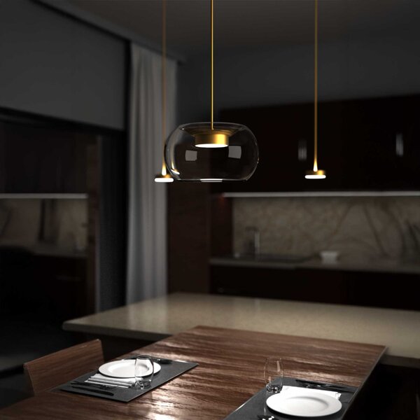 Lucis Nupar Glass LED závěsné svítidlo Antracitová3000K
