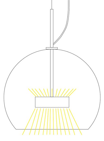 Lucis Omnia Glass LED závěsné svítidlo 350mm3000KZlatá