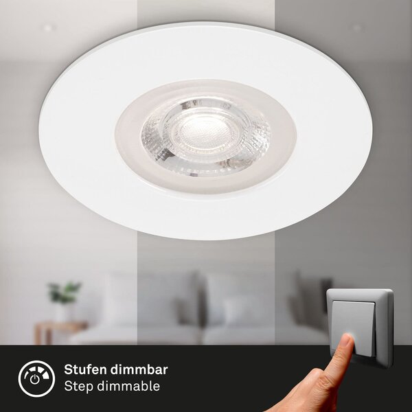 BRILO 7999-046 LED vestavná svítidla, pr.9 cm, 4x LED, 4,9 W, 480 lm, bílé - BRILO