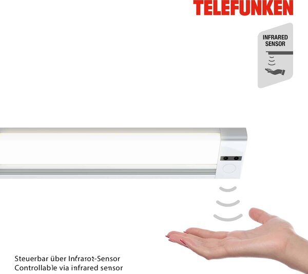 TF 201604TF TELEFUNKEN LED skříňkové svítidlo 87,3 cm 10W 1100lm stříbrná - BRILONER