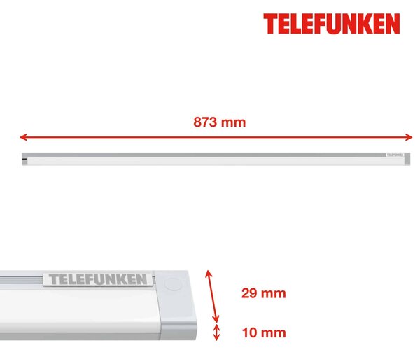 TF 201604TF TELEFUNKEN LED skříňkové svítidlo 87,3 cm 10W 1100lm stříbrná - BRILONER