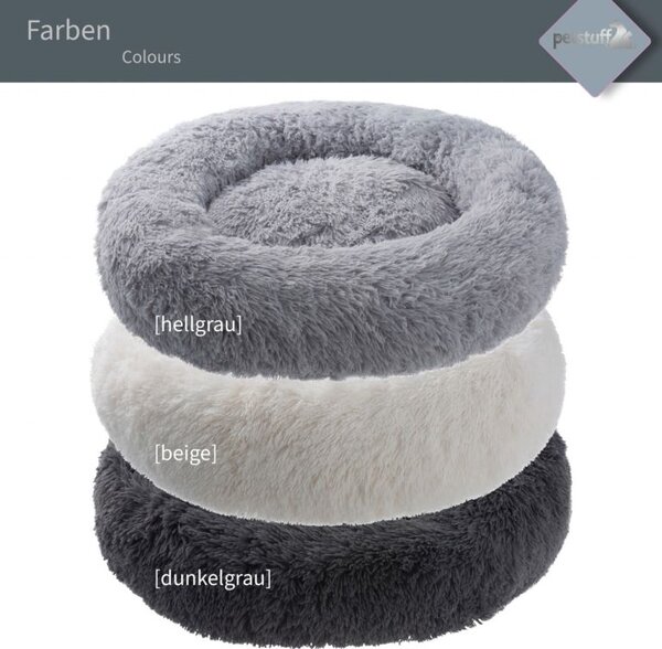 Petstuff Pelíšek pro psa, kulatý, světle šedý, 60 cm
