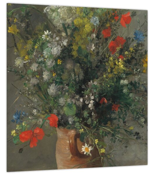 Obraz - Auguste Renoir, Flowers in a Vase, reprodukce (30x30 cm)