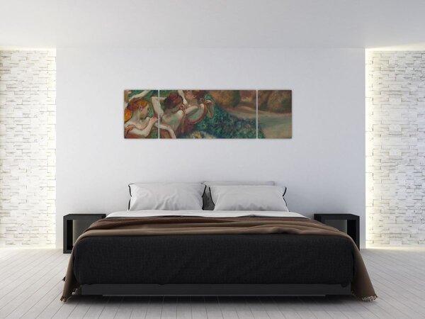 Obraz - Edgar Degas, Four Dancers, reprodukce (170x50 cm)