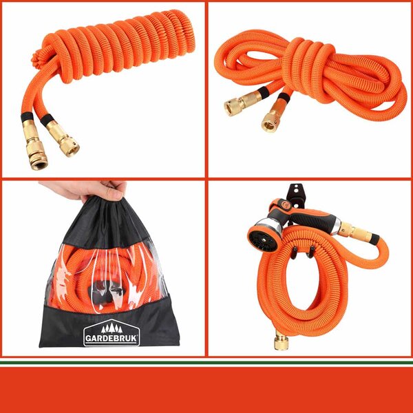Flexibilní zahradní hadice vč. postřikovací sprchy oranžová 30 m 109325