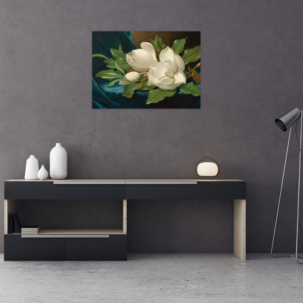 Obraz - Martin Johnson Heade, Giant Magnolias on a Blue Velvet Cloth, reprodukce (70x50 cm)