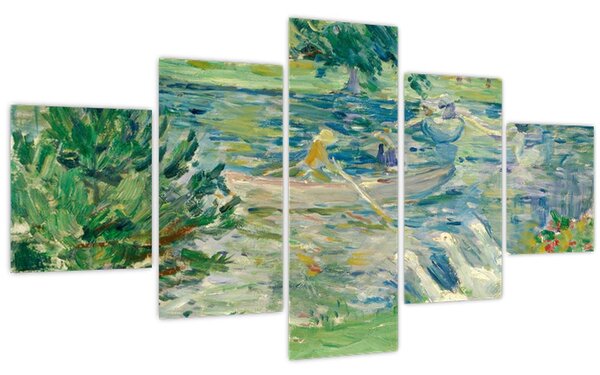 Obraz - Berthe Morisot, Girl in a Boat with Geese, reprodukce (125x70 cm)