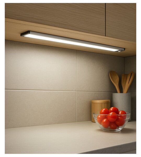 Podlinkové LED svítidlo QTEC stříbrná, šířka 46 cm