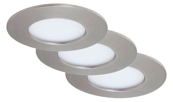 BRI 7113-432 3ks sada LED vestavné svítidlo, pr. 8,5 cm, 4,9 W, matný nikl - BRILONER