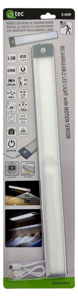 Podlinkové LED svítidlo QTEC stříbrná, šířka 46 cm