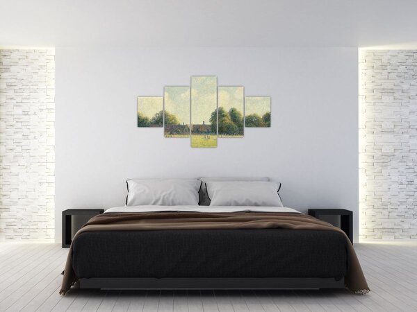 Obraz - Camille Pissarro, Hampton Court Green, reprodukce (125x70 cm)