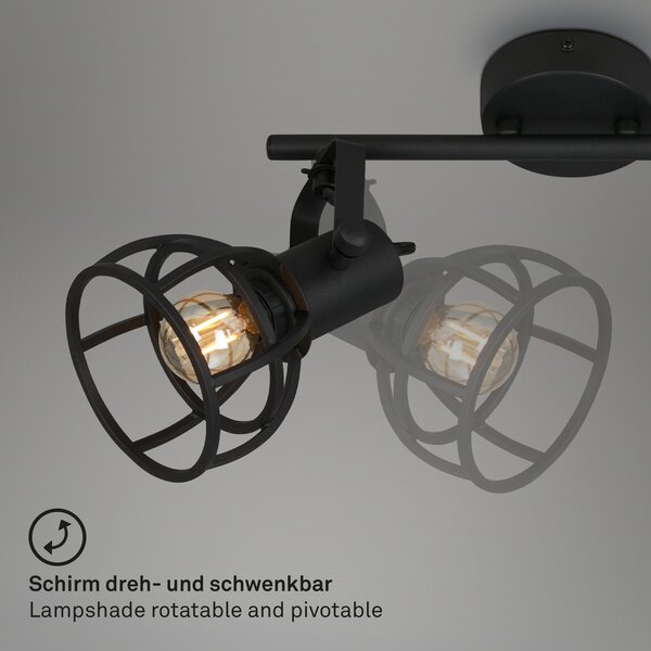 BRILO 2669-025 Bodové svítidlo 30 cm 2x E14 25W černá - BRILO
