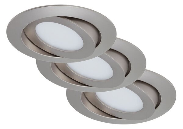 BRI 7283-032 3ks sada LED vestavné svítidlo, pr. 10,6 cm, 4,8 W, matný nikl - BRILONER