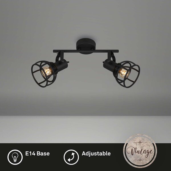 BRILO 2669-025 Bodové svítidlo 30 cm 2x E14 25W černá - BRILO