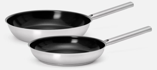 Fabini Sada pánví Core Standard, ø 26 cm + ø 30 cm, 2 díly - Nepřilnavé nerezové beznýtové pánve z jednovrstvé nerezové oceli