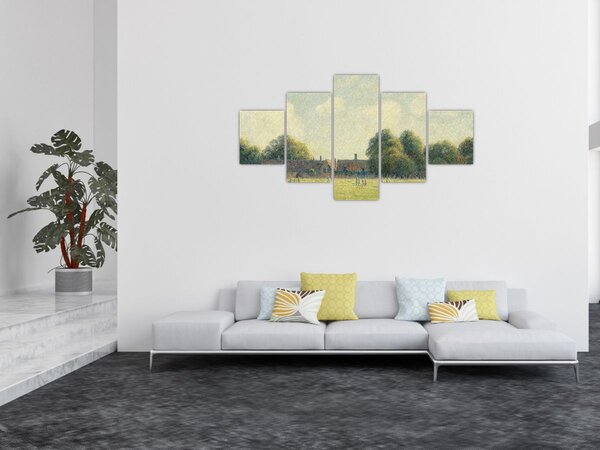 Obraz - Camille Pissarro, Hampton Court Green, reprodukce (125x70 cm)