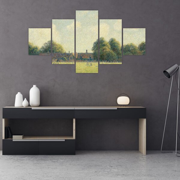 Obraz - Camille Pissarro, Hampton Court Green, reprodukce (125x70 cm)