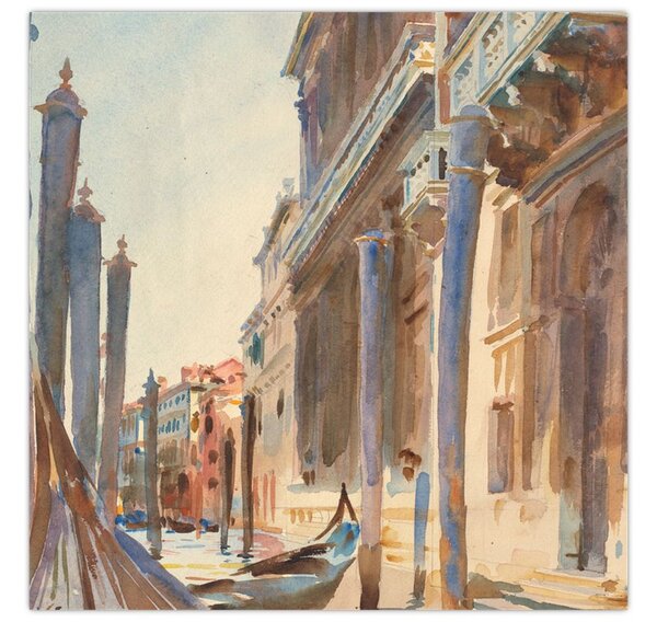 Obraz - John Singer Sargent, Gondola Moorings on the Grand Canal, reprodukce (30x30 cm)