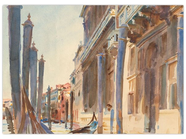 Obraz - John Singer Sargent, Gondola Moorings on the Grand Canal, reprodukce (70x50 cm)