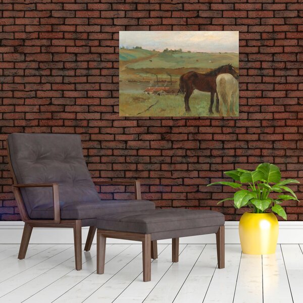 Obraz - Edgar Degas, Horses in a Meadow, reprodukce (70x50 cm)