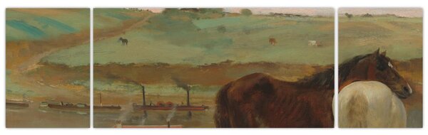 Obraz - Edgar Degas, Horses in a Meadow, reprodukce (170x50 cm)