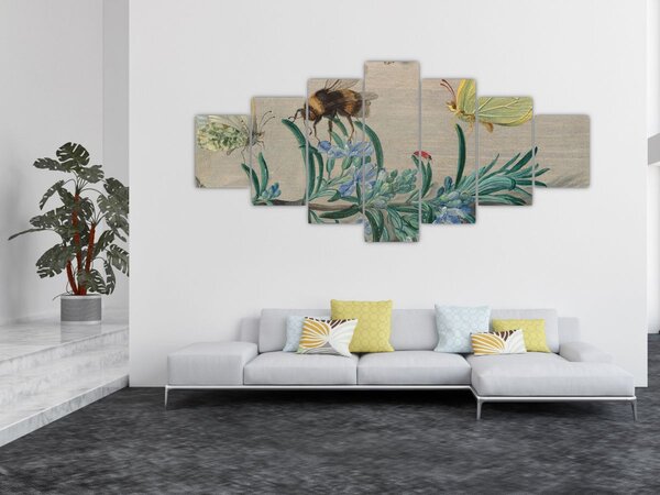 Obraz - Jan van Kessel the Elder, Insects and a Sprig of Rosemary, reprodukce (210x100 cm)