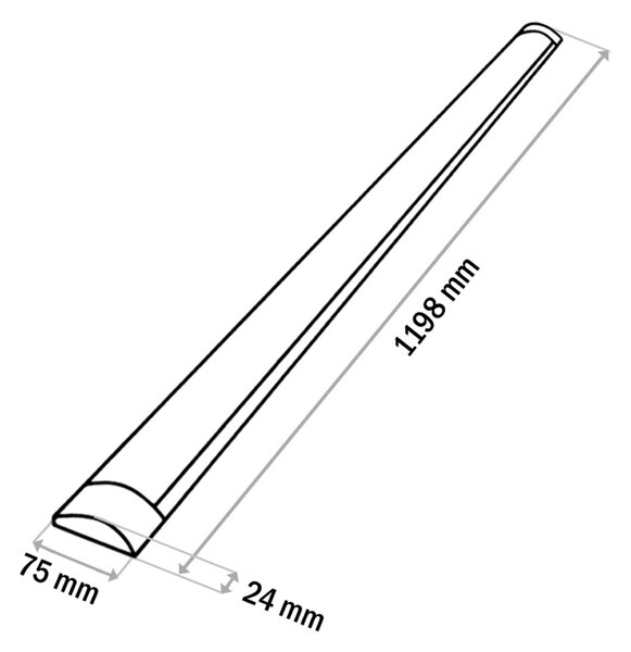 Podlinkové LED svítidlo BATTEN bílá, šířka 120 cm