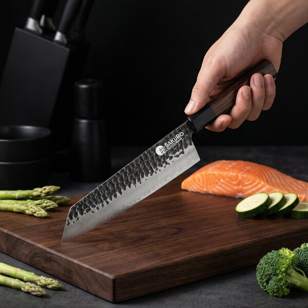 Kuchyňský nůž kiritsuke z Japonské oceli SaKuRo Eben 22,5 cm